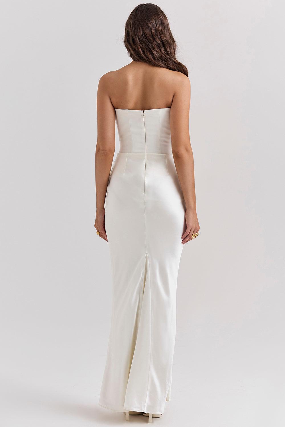 Elegant Strapless Corset Maxi Dress | Classic Glamour for the Evening