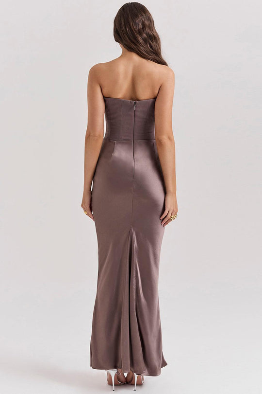 Elegant Strapless Corset Maxi Dress | Classic Glamour for the Evening