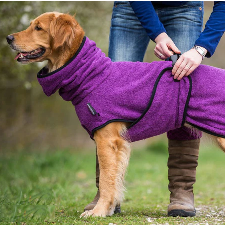 Pet Bathrobe | Soft, Absorbent Towel Coat - Keeps Pets Warm & Dry After Bath