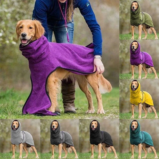 Pet Bathrobe | Soft, Absorbent Towel Coat - Keeps Pets Warm & Dry After Bath