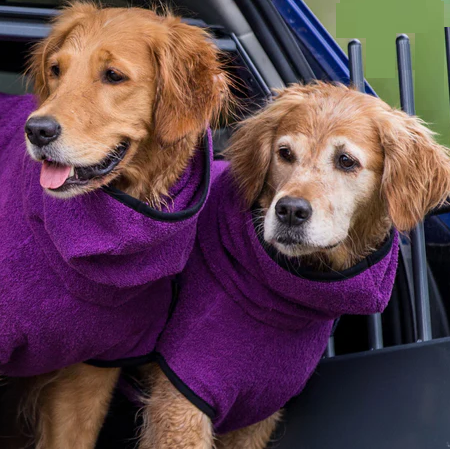 Pet Bathrobe | Soft, Absorbent Towel Coat - Keeps Pets Warm & Dry After Bath