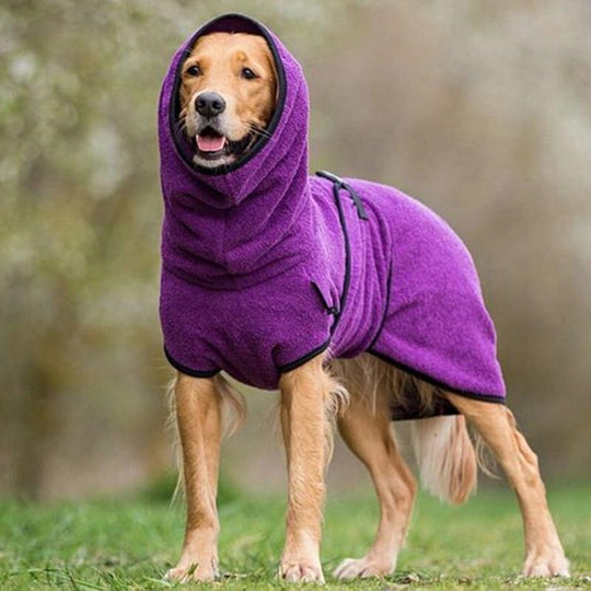 Pet Bathrobe | Soft, Absorbent Towel Coat - Keeps Pets Warm & Dry After Bath