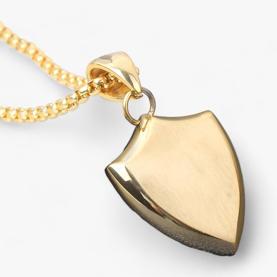 AEGIS | Smooth Shield Pendant Necklace for Men - Classic and Refined