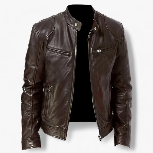 ACCELERATE | Slim Fit PU Leather Jacket for Men - Trendy and Spring-like