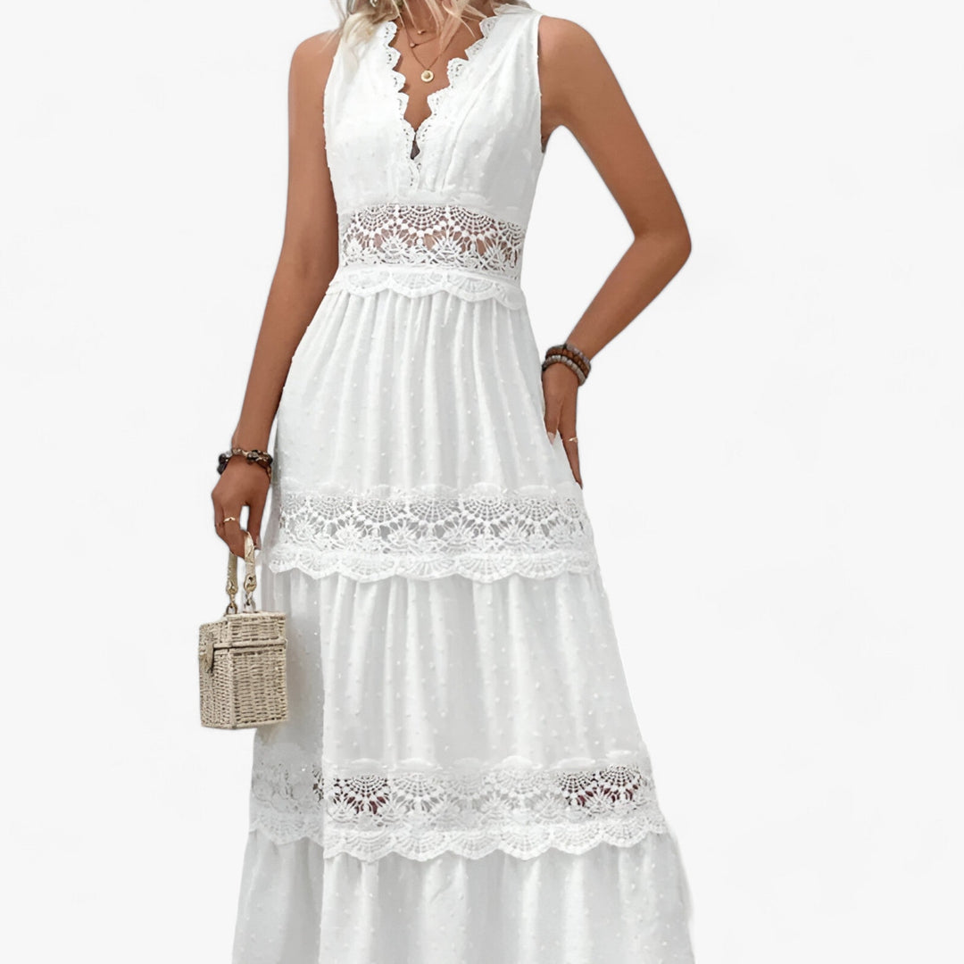 ELOISE | Summer Dress with V-Neck - Flattering Length with Elegant Details