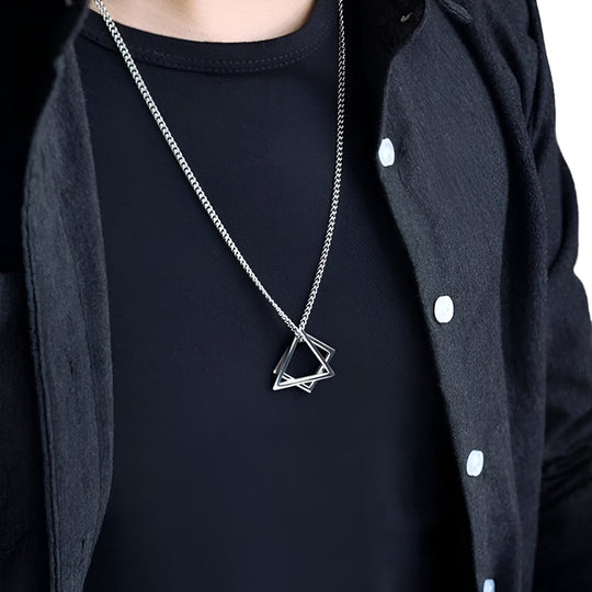 Geometric Fusion | Stainless Steel Pendant - Bold and Modern