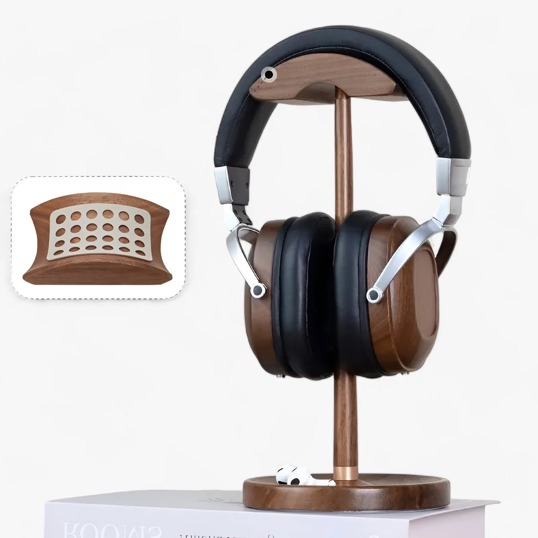 WALNUT | Headphone Stand - Minimalist Design in Solid Wood