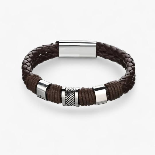 GENTLEMAN | Woven Titanium Leather Bracelet - Elegant and Durable