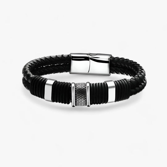 GENTLEMAN | Woven Titanium Leather Bracelet - Elegant and Durable