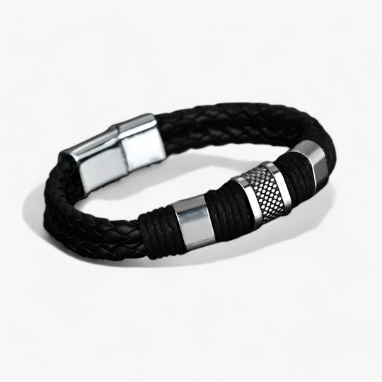 GENTLEMAN | Woven Titanium Leather Bracelet - Elegant and Durable