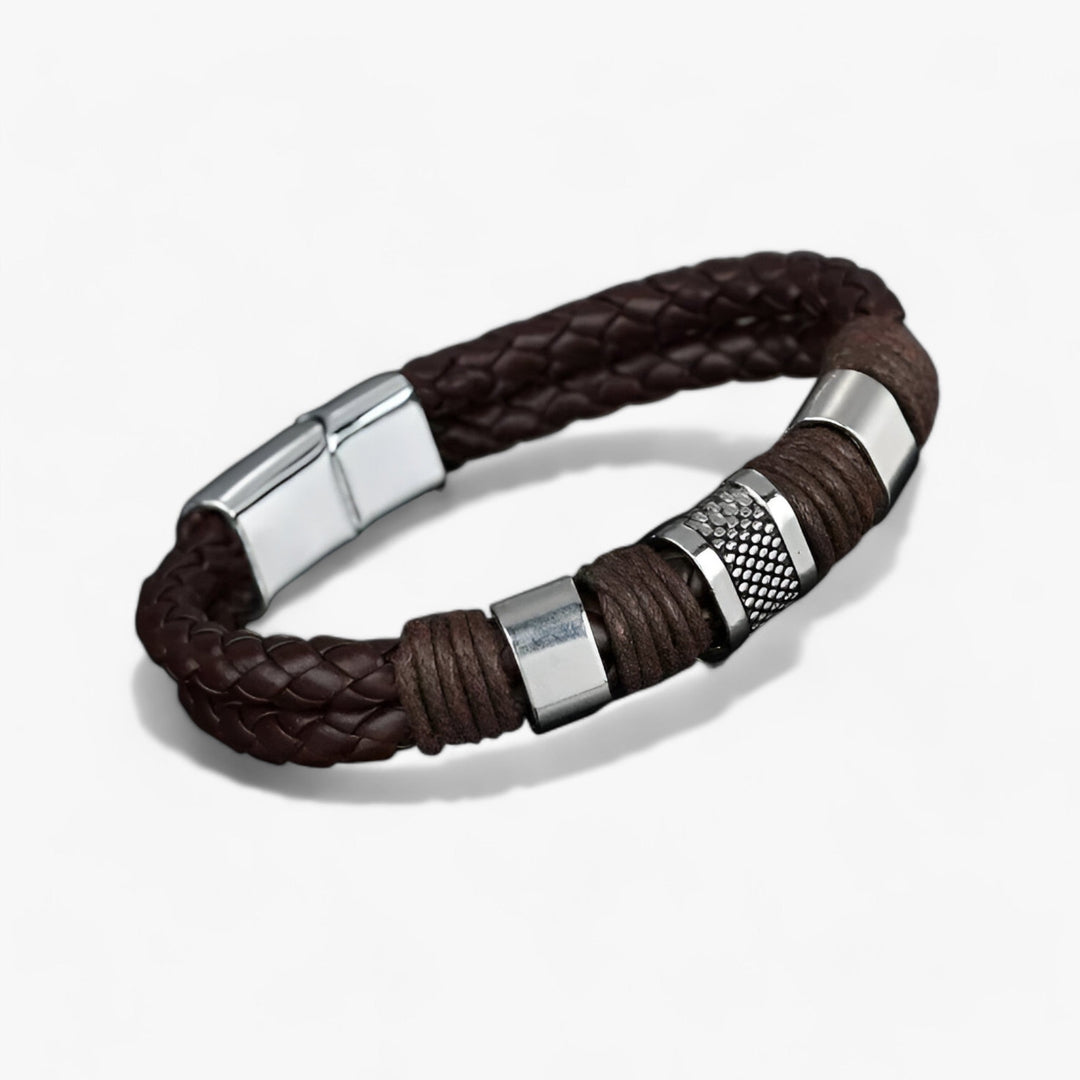 GENTLEMAN | Woven Titanium Leather Bracelet - Elegant and Durable