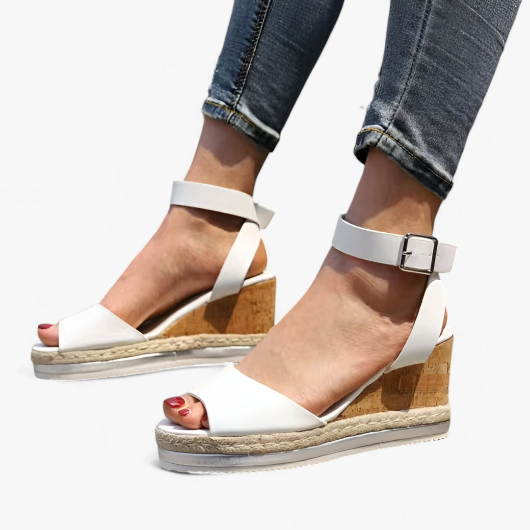 Athia™ - Vegan Leather Wedge Sandals