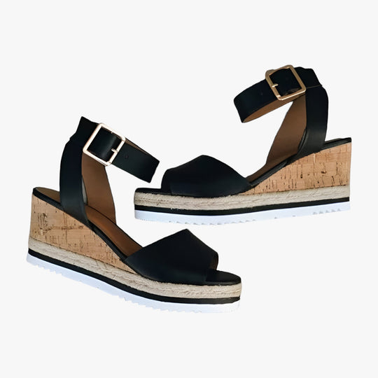 Athia™ - Vegan Leather Wedge Sandals