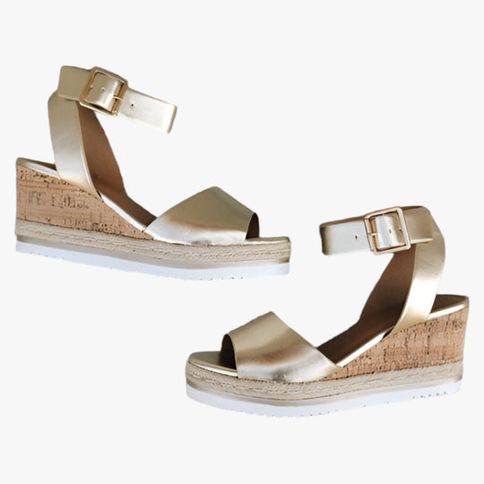 Athia™ - Vegan Leather Wedge Sandals