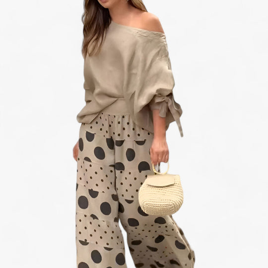 AGNES - Casual 2-Piece Outfit - Effortless Style with Casual Geometric Print