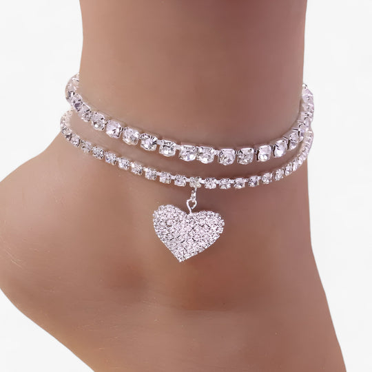 BELLE | Crystal Ankle Bracelet Set - Delicate and Charming