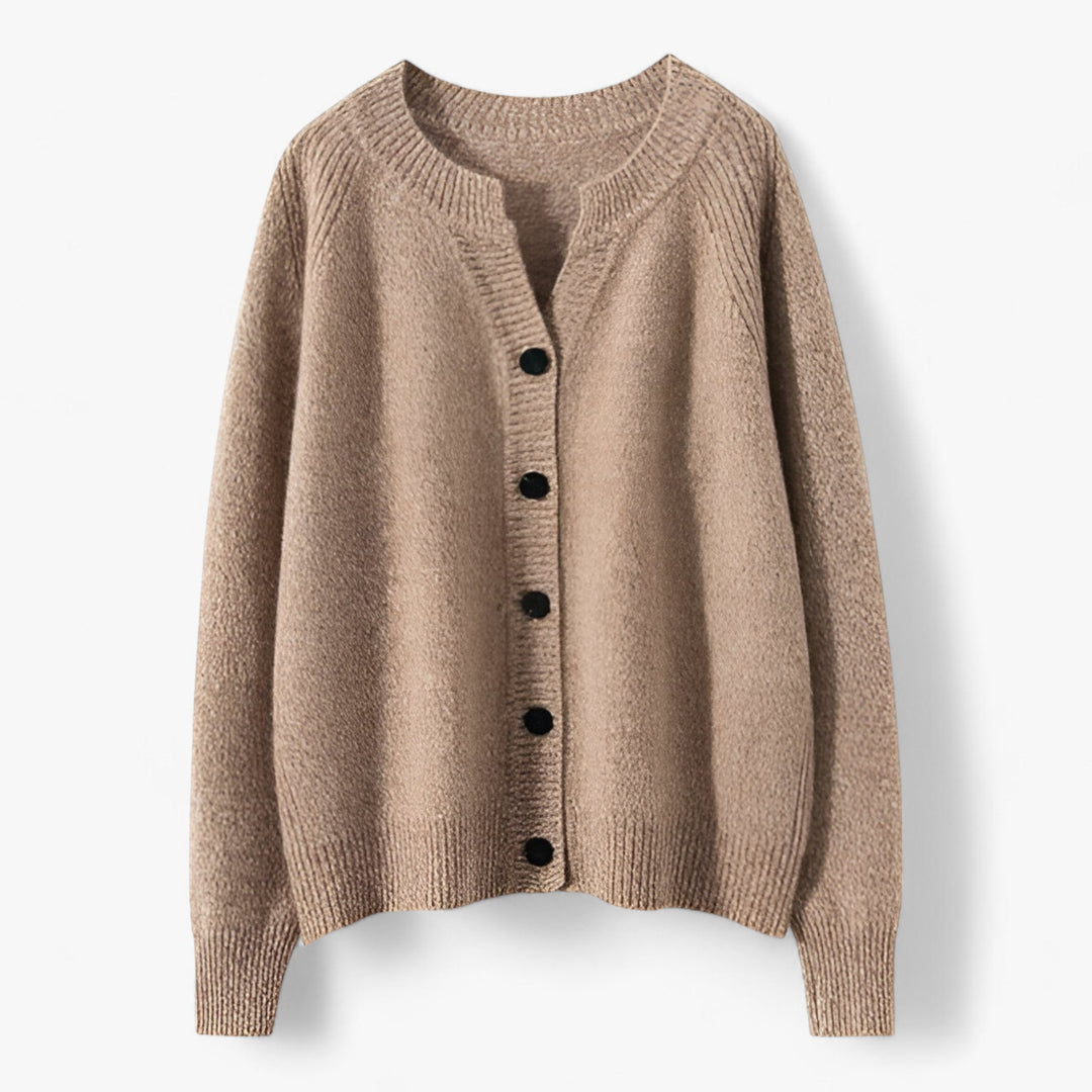 ADDONEE | Cashmere Round Neck Cardigan - Elegant Essentials for the Wardrobe