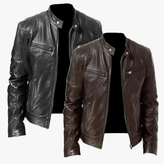 ACCELERATE | Slim Fit PU Leather Jacket for Men - Trendy and Spring-like