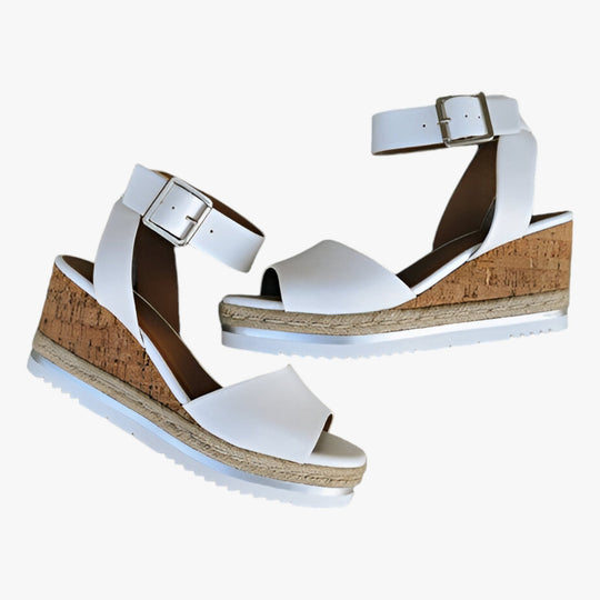 Athia™ - Vegan Leather Wedge Sandals