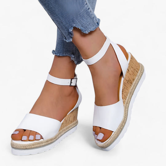 Athia™ - Vegan Leather Wedge Sandals