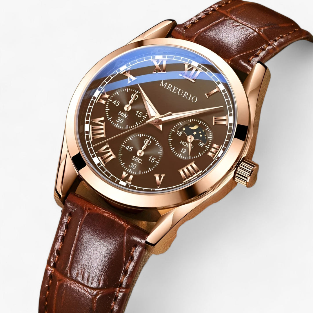 AURELIUS | Quartz Watch for Men - Luxury Watch with Leather Strap for Business