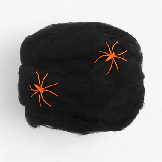 Webster | Halloween Spider Web - Stretchable Spider Web and Spiders for Sinister Party Accessories