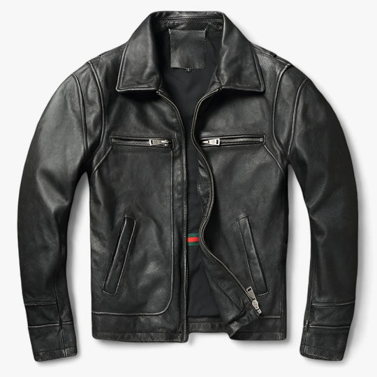 Jackson | Men's Leather Jacket - Biker Elegance with Vintage Charm