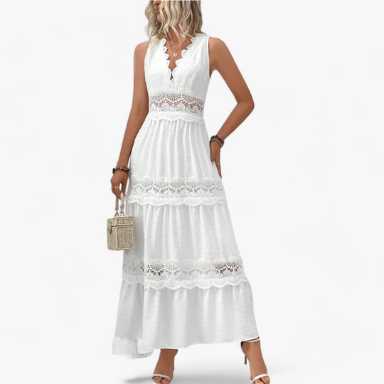 ELOISE | Summer Dress with V-Neck - Flattering Length with Elegant Details