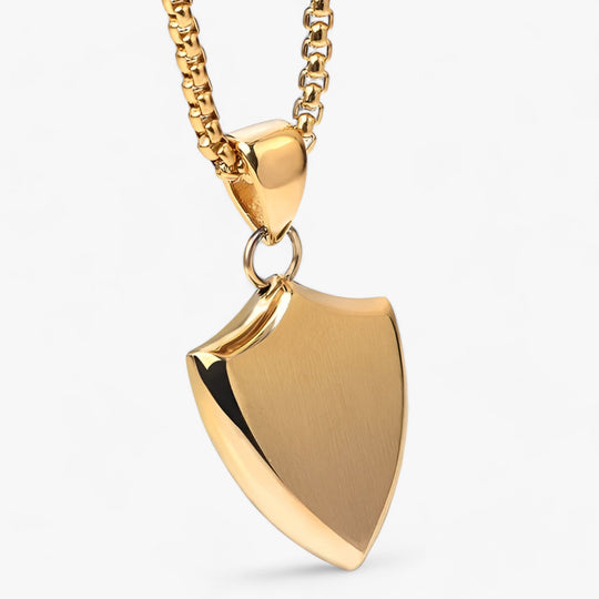 AEGIS | Smooth Shield Pendant Necklace for Men - Classic and Refined