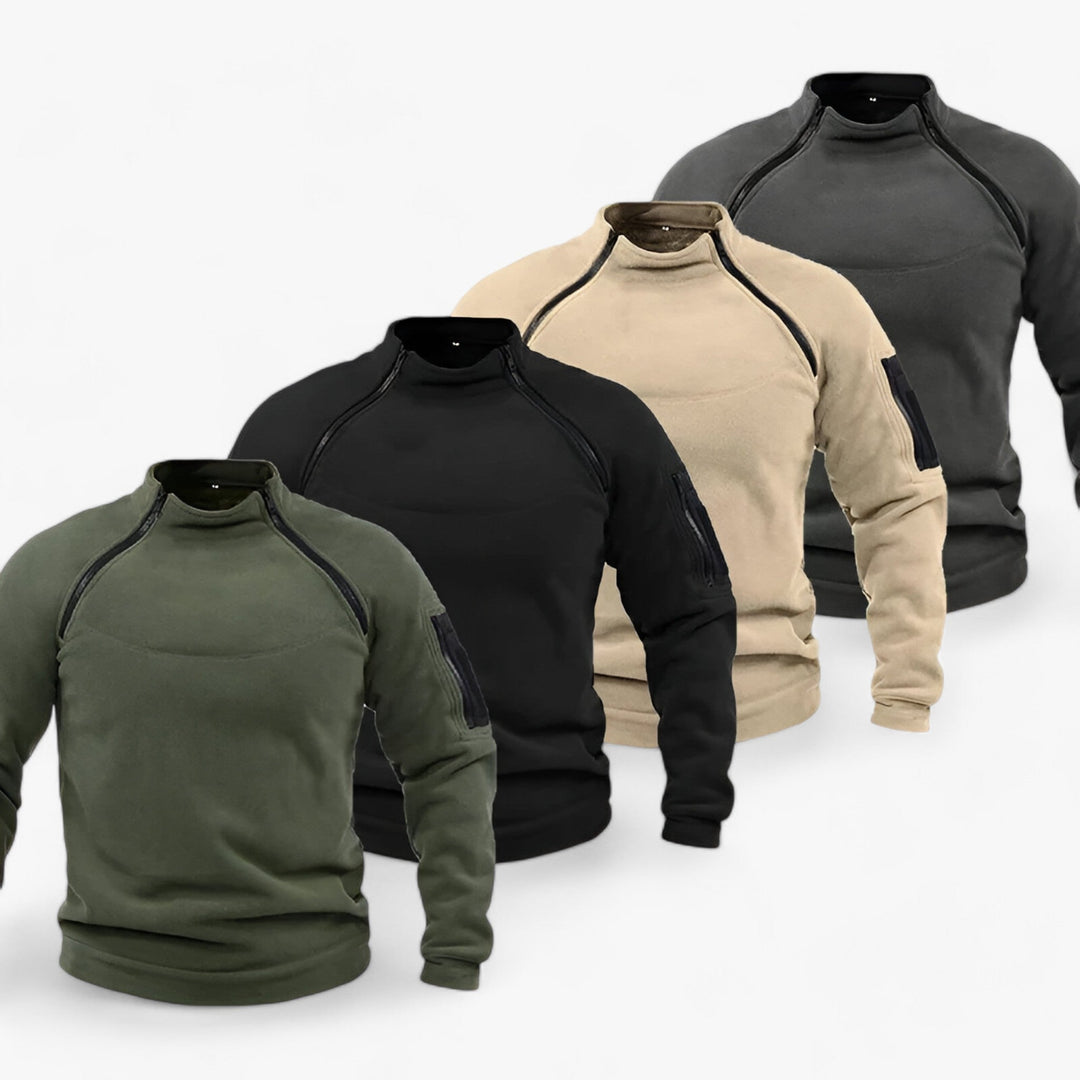 Trek | Men's Windproof Fleece Sweater - Tactical & Casual with Stand-Up Collar