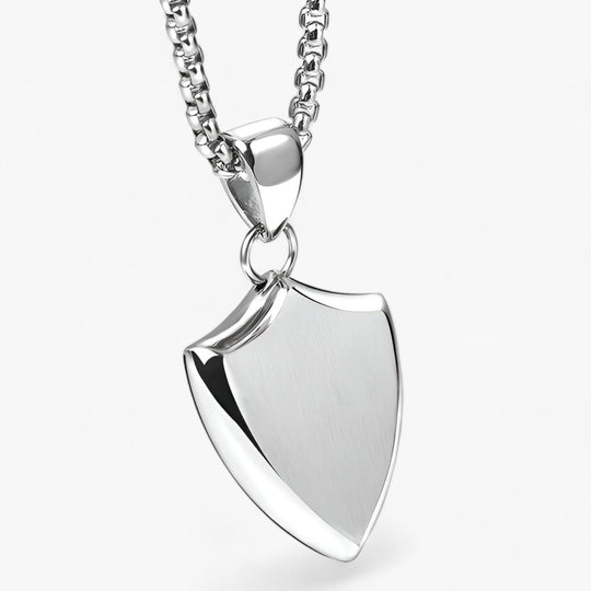 AEGIS | Smooth Shield Pendant Necklace for Men - Classic and Refined