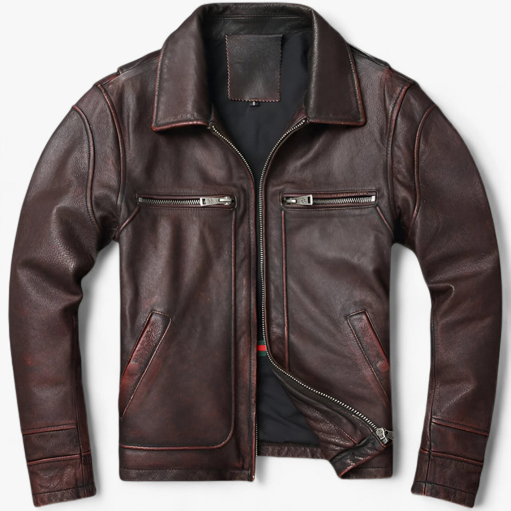 Jackson | Men's Leather Jacket - Biker Elegance with Vintage Charm