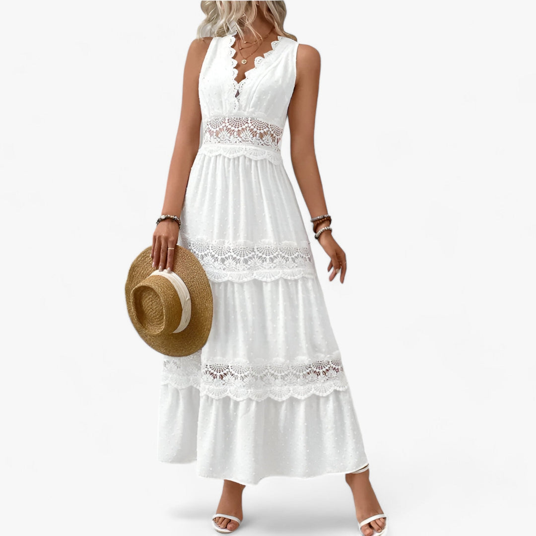 ELOISE | Summer Dress with V-Neck - Flattering Length with Elegant Details