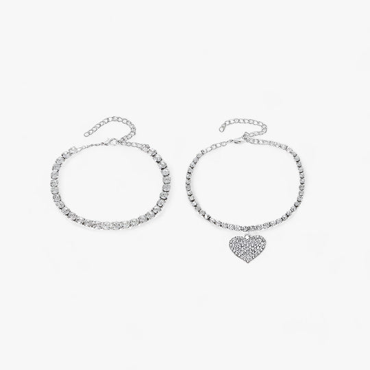 BELLE | Crystal Ankle Bracelet Set - Delicate and Charming