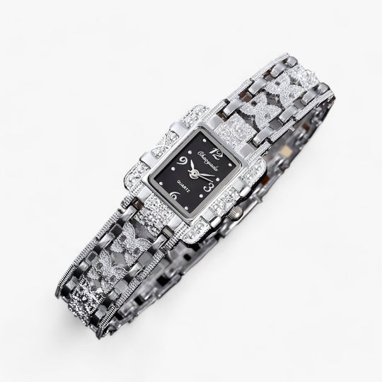 Adriana | Watch with Rectangular Dial and Crystals - Fashionable and Elegant for Women