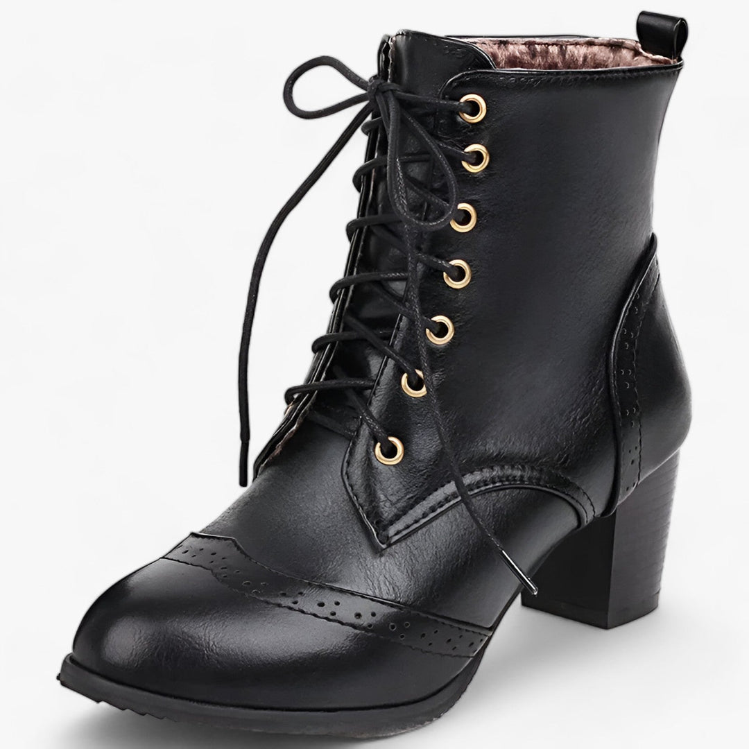 LEONIE | Elegant Women's Ankle Boots in Brown, Black, and White - A Chic and Versatile Style