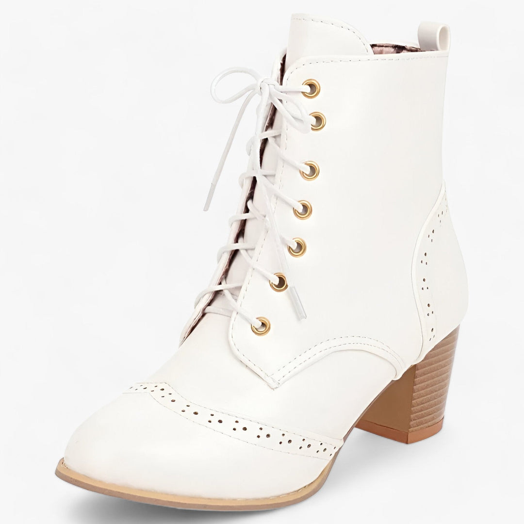 LEONIE | Elegant Women's Ankle Boots in Brown, Black, and White - A Chic and Versatile Style