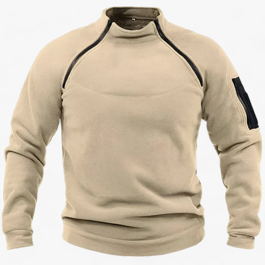 Trek | Men's Windproof Fleece Sweater - Tactical & Casual with Stand-Up Collar