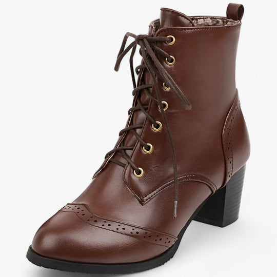 LEONIE | Elegant Women's Ankle Boots in Brown, Black, and White - A Chic and Versatile Style