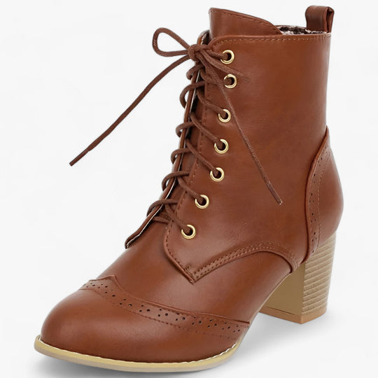 LEONIE | Elegant Women's Ankle Boots in Brown, Black, and White - A Chic and Versatile Style