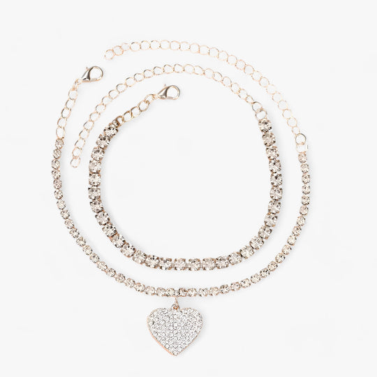 BELLE | Crystal Ankle Bracelet Set - Delicate and Charming