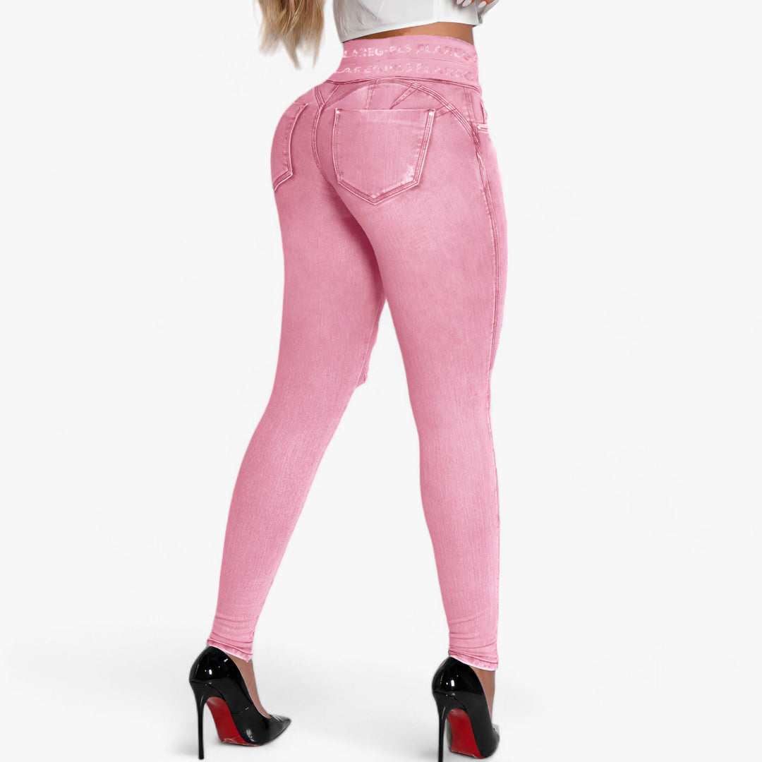 Trendy | High Waisted Slim Jeans with Distressed Effect - Modern Style with a Chic Touch