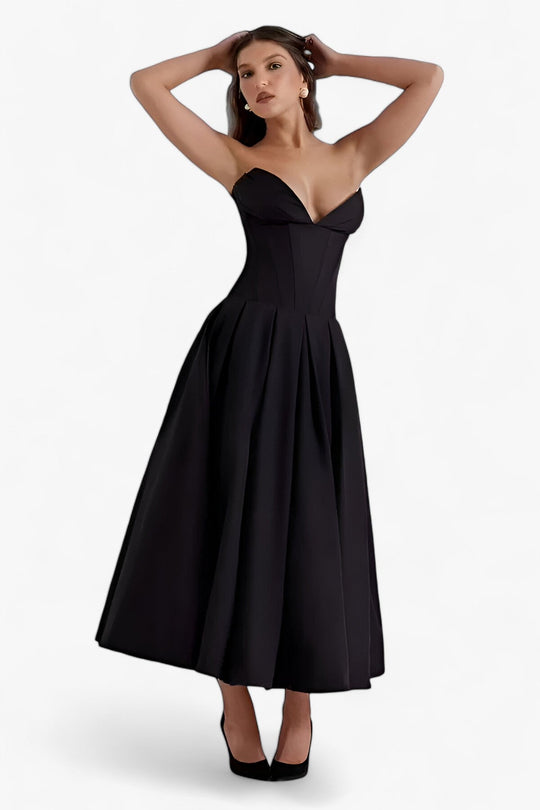 Strapless Dress | Elegant Black - Effortless Glamour