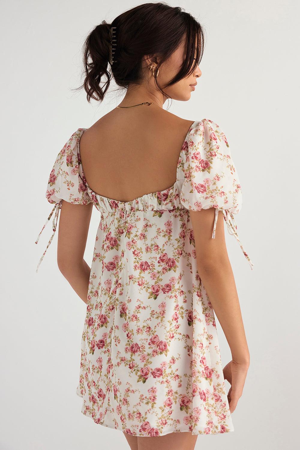 Bella | Mini Dress with Pink Print - Floral & Girly