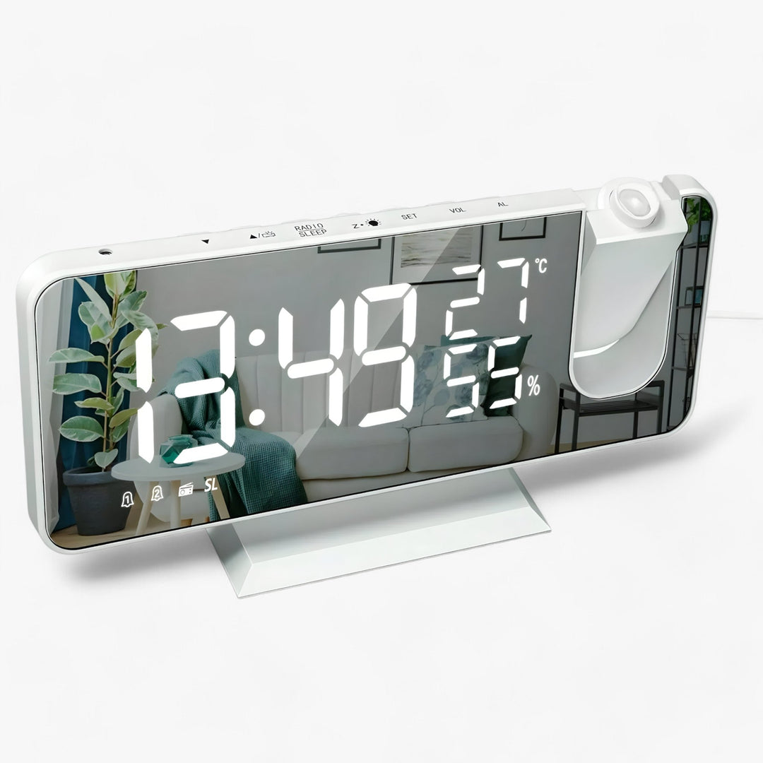 Aton | Smart Alarm Clock - FM Radio & LED Display with 180° Time Projection