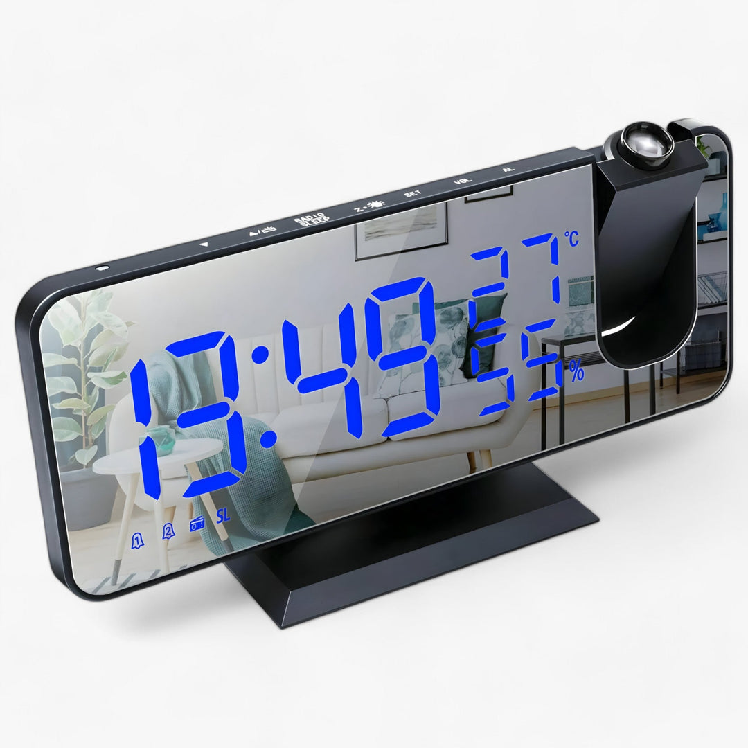 Aton | Smart Alarm Clock - FM Radio & LED Display with 180° Time Projection