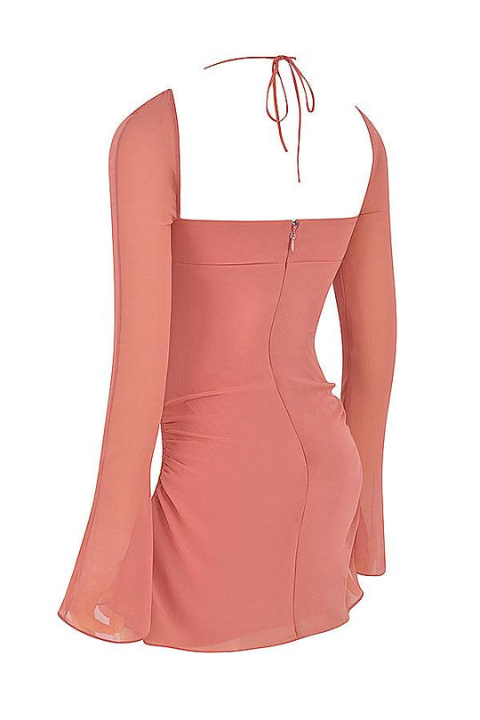 Sienna | Mini Halter Chiffon Dress - Fluid & Feminine