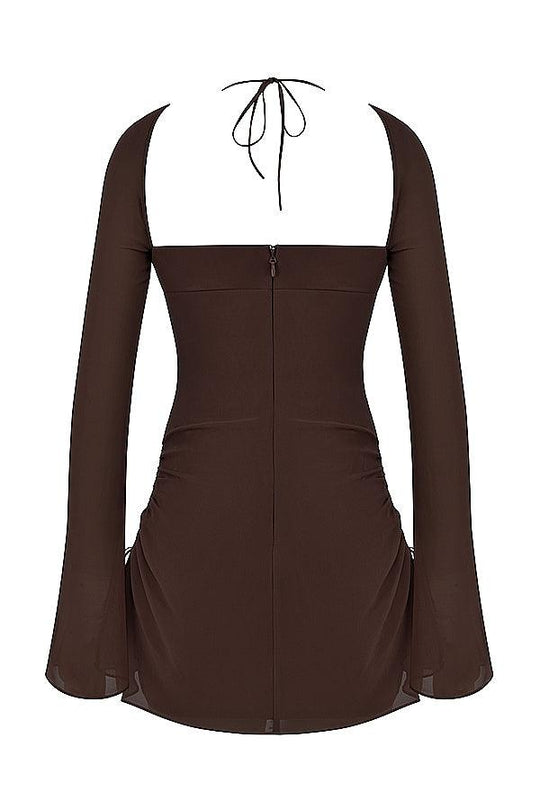 Sienna | Mini Halter Chiffon Dress - Fluid & Feminine