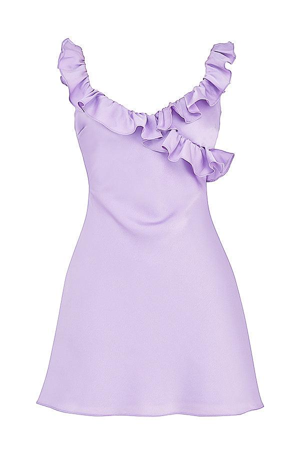 Satin Mini Dress with Ruffles | Playful and Elegant