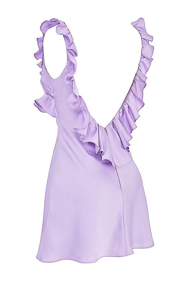 Satin Mini Dress with Ruffles | Playful and Elegant